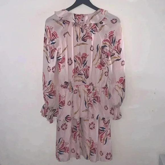 Joie PINK Nour Ruffle Neck Silk Dress Size Small - Picture 8 of 9